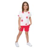 Toontoy Kız Çocuk Garni Çiçek Baskılı Şortlu Takım Koyu Fuşya 4 YAŞ