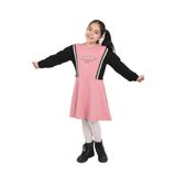 Toontoy Kız Çocuk Garni Detaylı Baskılı Elbise Gül Kurusu 8-9 YAŞ