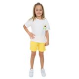 Toontoy Kız Çocuk Garni Renk Çicek Baskılı Şortlu Takım Koyu Sarı 4 YAŞ
