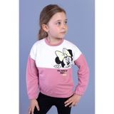 Toontoy Kız Çocuk Garnili Baskılı Sweatshirt Gül Kurusu 1 YAŞ