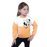 Toontoy Kız Çocuk Garnili Baskılı Sweatshirt Turuncu 2 YAŞ