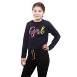 Toontoy Kız Çocuk Girl Baskılı Sweatshirt - 10 Yaş - Lacivert