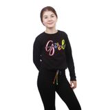 Toontoy Kız Çocuk Girl Baskılı Sweatshirt - 12 Yaş - Siyah