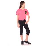 Toontoy Kız Çocuk Göğsü Ayıcık Baskılı Kaprili Takım