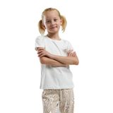 Toontoy Kız Çocuk Göğsü Baskılı Pijama Takım Bej 4-5 YAŞ