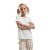 Toontoy Kız Çocuk Göğsü Baskılı Pijama Takım Bej 5-6 YAŞ