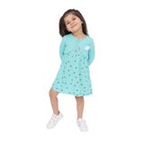 Toontoy Kız Çocuk Göğsü Çiçek Detaylı Elbise Mint Yeşili 3 YAŞ