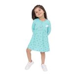 Toontoy Kız Çocuk Göğsü Çiçek Detaylı Elbise Mint Yeşili 4 YAŞ