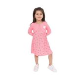 Toontoy Kız Çocuk Göğsü Çiçek Detaylı Elbise Pembe 2 YAŞ