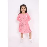 Toontoy Kız Çocuk Göğsü Çiçek Detaylı Elbise Pembe 3 YAŞ