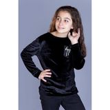 Toontoy Kız Çocuk Göğsü İncili T-Shirt - 12 Yaş - Siyah