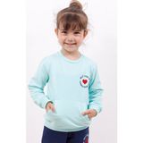 Toontoy Kız Çocuk Göğsü Kalp Nakışlı Sweatshirt - 1 Yaş - Mint