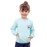 Toontoy Kız Çocuk Göğsü Kalp Nakışlı Sweatshirt Açık Mint Yeşili 1 YAŞ