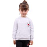 TOONTOY Kız Çocuk Göğsü Kalp Nakışlı Sweatshirt Açık Mint Yeşili, 12176-1