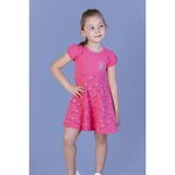 Toontoy Kız Çocuk Göğsü Nakışlı Elbise - 4 Yaş - Fuşya