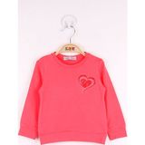 Toontoy Kız Çocuk Göğsü Nakışlı Sweatshirt - 1 Yaş - Nar Çiçeği