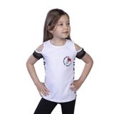 Toontoy Kız Çocuk Göğsü Nakışlı Tişört Beyaz 7 YAŞ