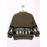Toontoy Kız Çocuk Great Baskılı Sweatshirt - 7 Yaş - Haki