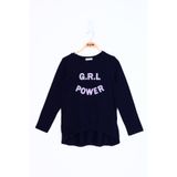 TOONTOY Kız Çocuk Grl Power Baskılı Tişört 8 Yaş, 8 Yaş, 11802-, Lacivert, Kız çocuk
