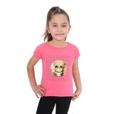TOONTOY Kız Çocuk Gülen Yüz Pullu Nakış Tişört 5 Yaş, 5 Yaş, 10678-1, Fuşya, Kız çocuk