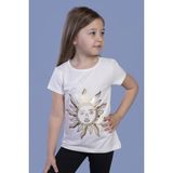 Toontoy Kız Çocuk Güneş Varaklı T-Shirt - 6 Yaş - Ekru