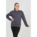 Toontoy Kız Çocuk Happen Nakışlı Sweatshırt - Füme - 12 - 13 Yaş