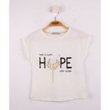 Toontoy Kız Çocuk Hope Baskılı T-shirt - 4 Yaş - Ekru