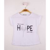 Toontoy Kız Çocuk Hope Baskılı T-shirt - 6 Yaş - Beyaz