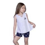 Toontoy Kız Çocuk I Love Summer Baskılı Şortlu Takım Gri Melanj 5 YAŞ