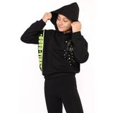 Toontoy Kız Çocuk İçi Pamuklu Baskılı Sweatshirt Siyah 8 YAŞ