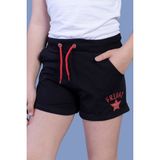 Toontoy Kız Çocuk Iki Yanı Cepli Baskılı Şort - 8 Yaş - Siyah