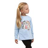 TOONTOY Kız Çocuk İkili Kedi Baskılı Sweatshirt, 3 Yaş, 24803, Mavi, kız-çocuk