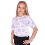 Toontoy Kız Çocuk Im Fıne Nakışlı Batik Tişört - 6 - 7 Yaş - Mavi