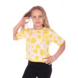 Toontoy Kız Çocuk Im Fıne Nakışlı Batik Tişört - 8 - 9 Yaş - Sarı