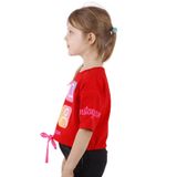 Toontoy Kız Çocuk Instagram Baskılı Crop Tişört Kırmızı 6 YAŞ