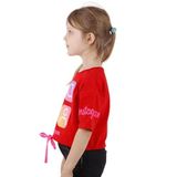 Toontoy Kız Çocuk Instagram Baskılı Crop Tişört Kırmızı 8 YAŞ