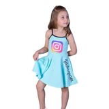 TOONTOY Kız Çocuk Instagram Baskılı Elbise, 3 Yaş, 11047-, Mint Yeşili, Kız Çocuklar