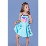 Toontoy Kız Çocuk Instagram Baskılı Elbise