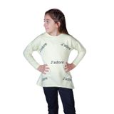 TOONTOY Kız Çocuk Jadore Baskılı Tişört 12 Yaş, 12 Yaş, 12051-1, Sarı, Kız çocuk