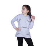 TOONTOY Kız Çocuk Jadore Baskılı Uzun Kollu Tişört, 14 Yaş, 12051-1, Gri Melanj, Kız Çocuklar