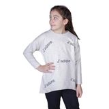 TOONTOY Kız Çocuk Jadore Baskılı Uzun Kollu Tişört Kahve Melanj, 8 Yaş, 12051-1, Kahve Melanj, Kız çocuk