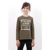 Toontoy Kız Çocuk Jadore Varak Baskılı Sweatshirt Haki 8 YAŞ