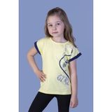 Toontoy Kız Çocuk Just And Girl Baskılı Kol Detaylı T-Shirt - 4 Yaş - Sarı