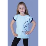 Toontoy Kız Çocuk Just And Girl Baskılı Kol Detaylı T-Shirt - 6 Yaş - Mint