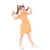 TOONTOY Kız Çocuk Kabartma Baskılı Elbise, 4 Yaş, 22455, Oranj, Kız Çocuklar