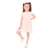 TOONTOY Kız Çocuk Kabartma Baskılı Elbise, 5 Yaş, 22455, Pudra, Kız Çocuklar