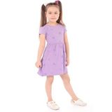 TOONTOY Kız Çocuk Kabartma Baskılı Elbise, 6 Yaş, 22455, Lila, Kız Çocuklar