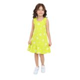 Toontoy Kız Çocuk Kalp Baskılı Elbise Açık Yeşil 4 YAŞ