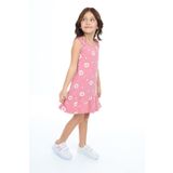 Toontoy Kız Çocuk Kalp Baskılı Elbise Gül Kurusu 3 YAŞ