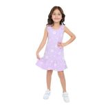 Toontoy Kız Çocuk Kalp Baskılı Elbise Lila 6 YAŞ